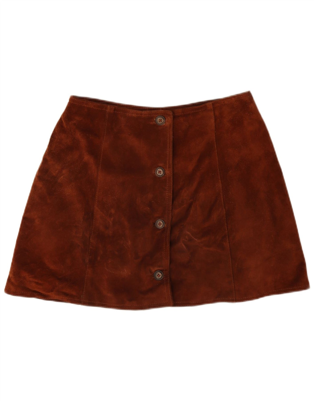 Vintage dame ruskind mininederdel W28 medium brun