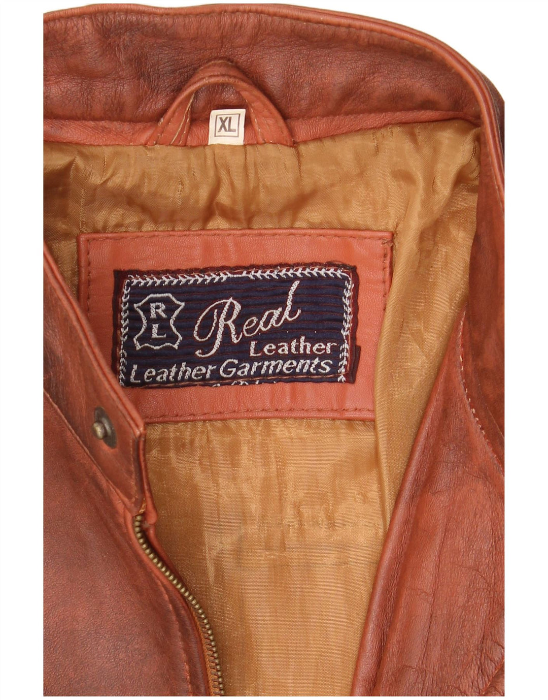 Vintage feminino Reino Unido 18 XL couro marrom