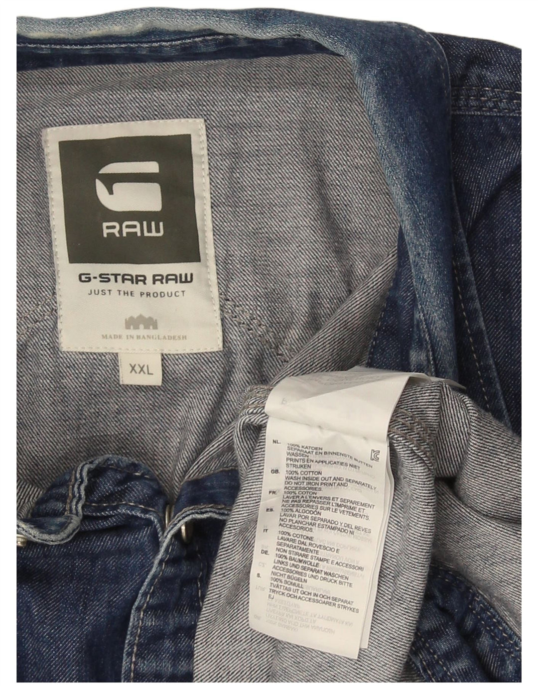 Camicia in denim da uomo G-Star 2XL cotone blu
