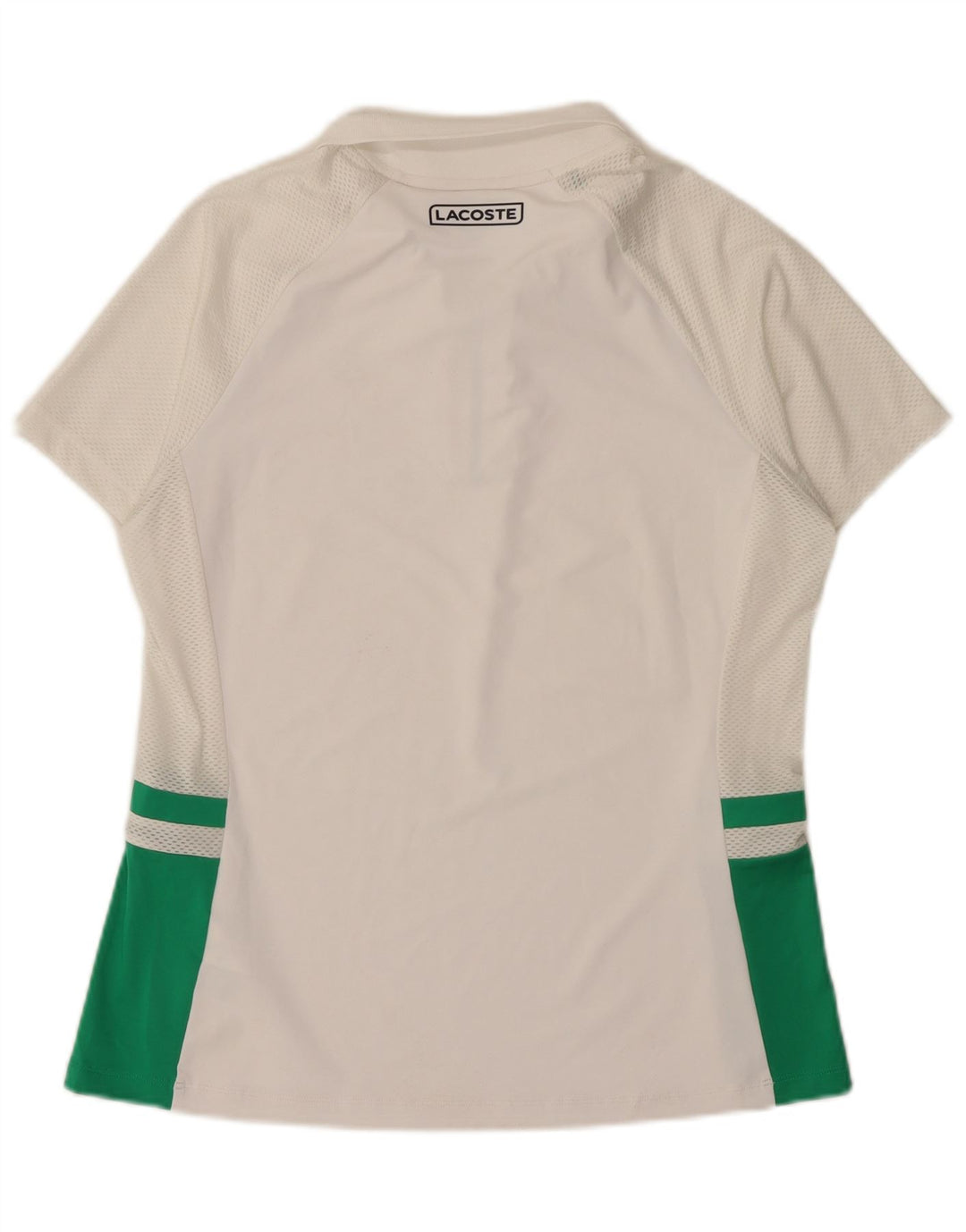 Lacoste Womens Polo Shirt Size 42 Large White Colourblock Polyester
