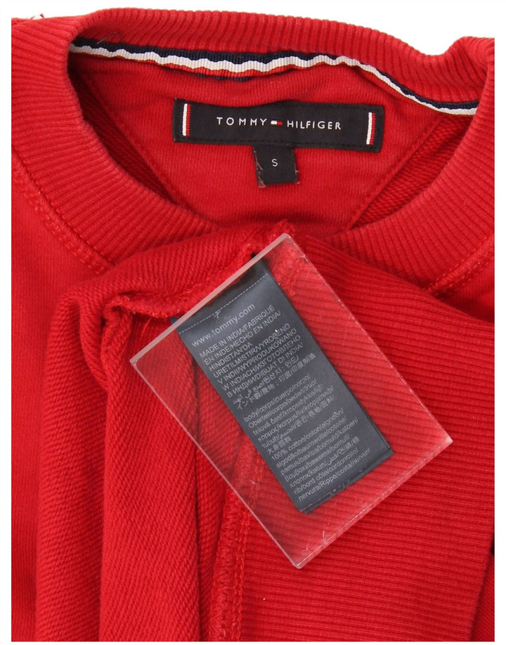 TOMMY HILFIGER Mens Graphic Sweatshirt Jumper Small Red Cotton