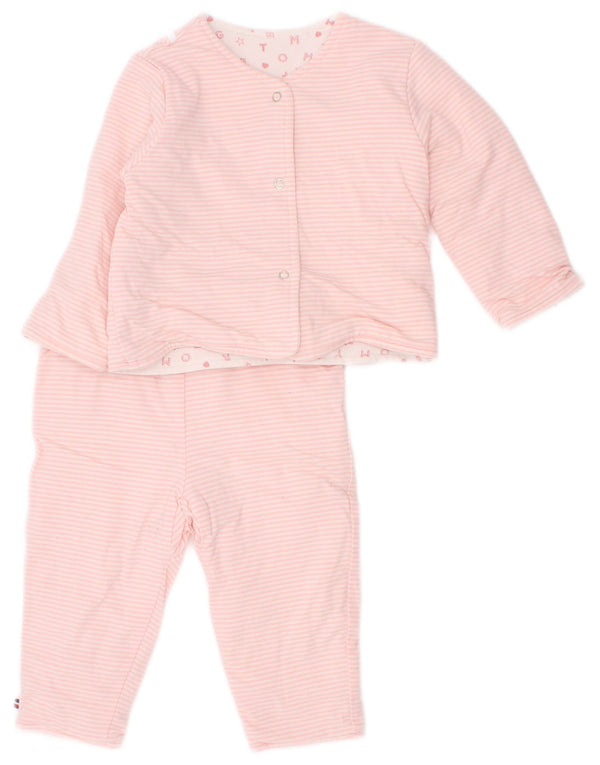 Tommy Hilfiger Survêtement complet graphique pour bébé fille 3-6 mois Rose à fines rayures