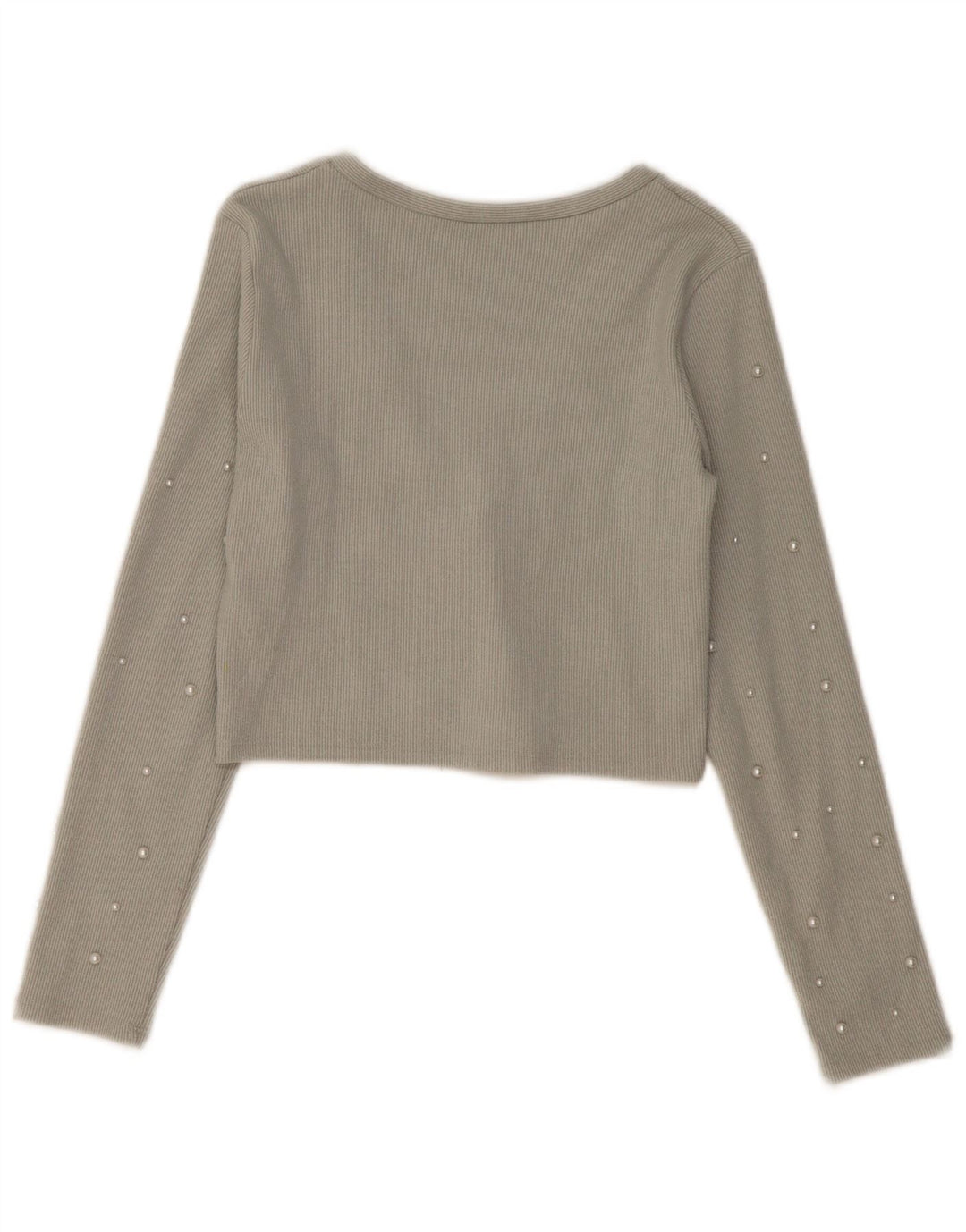 Zara Womens Crop Cardigan Top UK 14 Large Grey Polyester