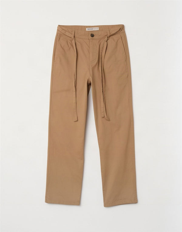 Zara Womens Pegged Chino Trousers Small W26 L26 Beige Cotton