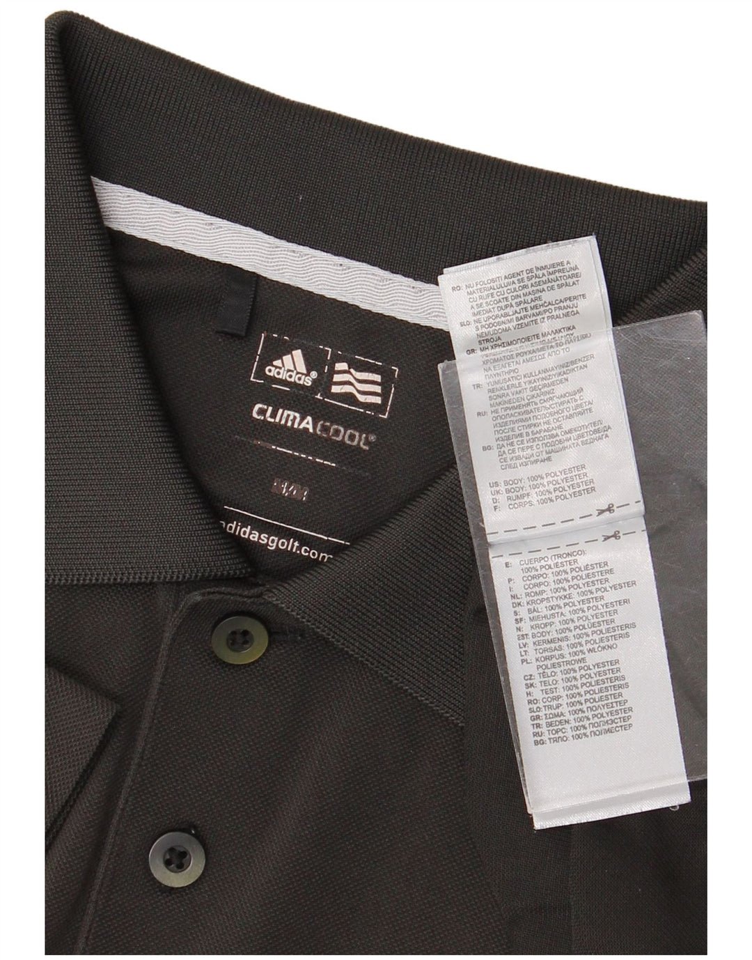 Adidas Mens Climacool Polo Shirt Medium Grey Polyester