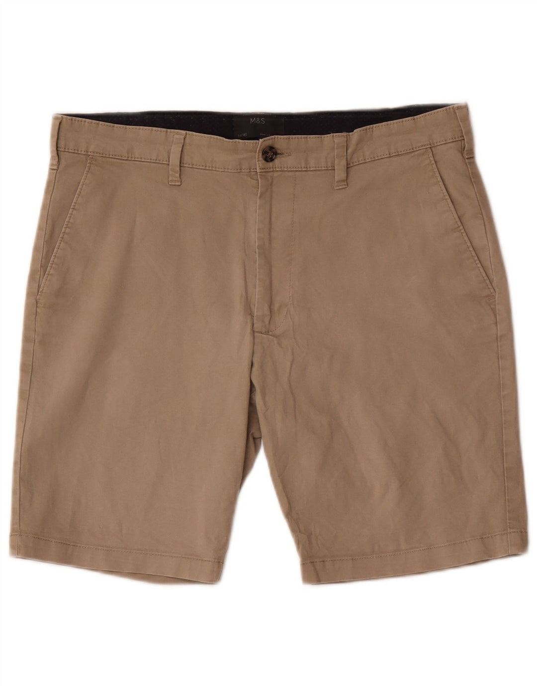 Marks & Spencer Mens Chino Shorts W34 Large Brown Cotton