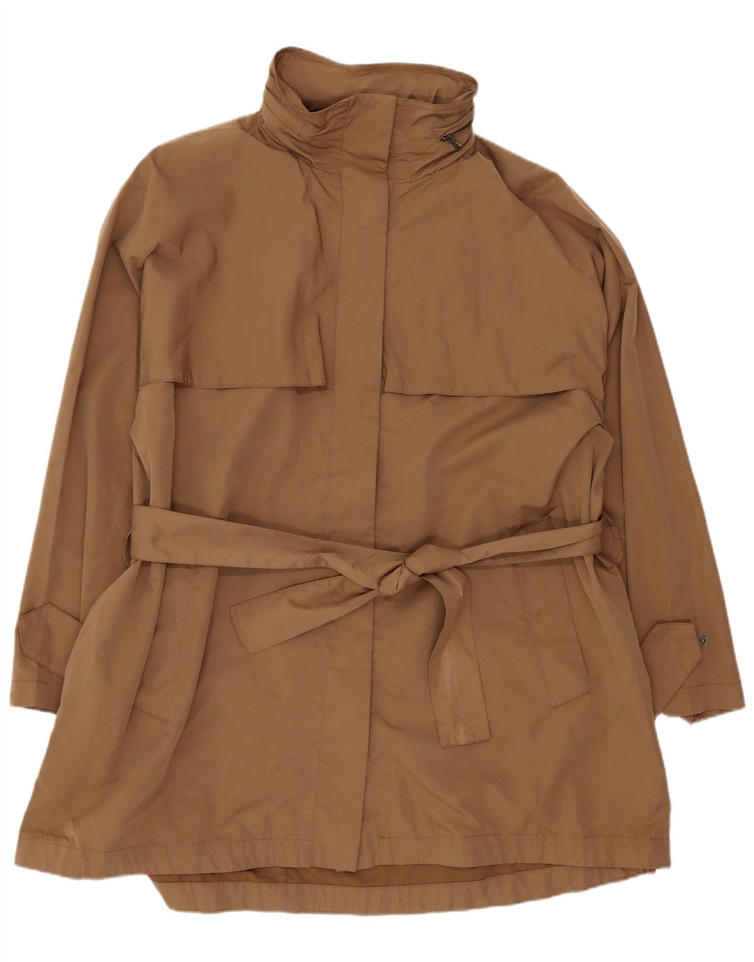 Zara Mujer Chubasquero Regular Fit Con Capucha XL Marrón