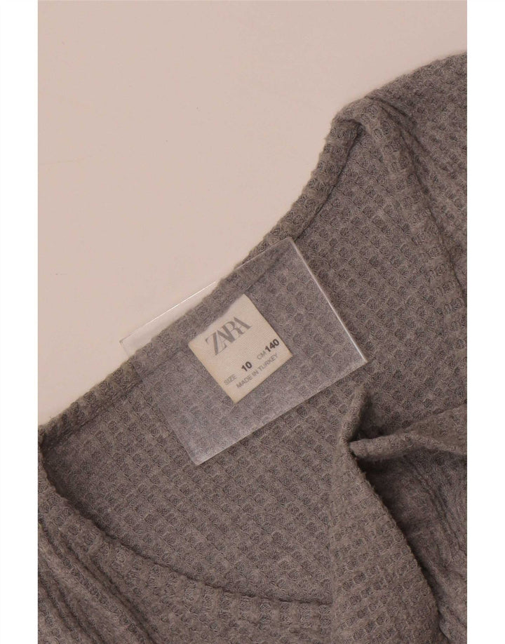 Zara Top Corto Niña 9-10 Años Gris