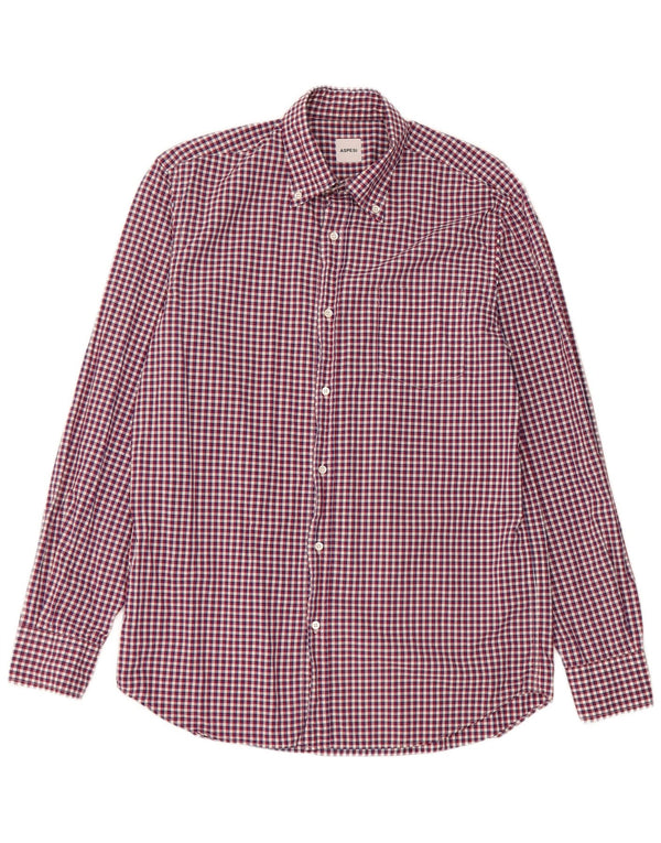 Aspesi Herre skjorte str. 41 16 Large Red Gingham Cotton