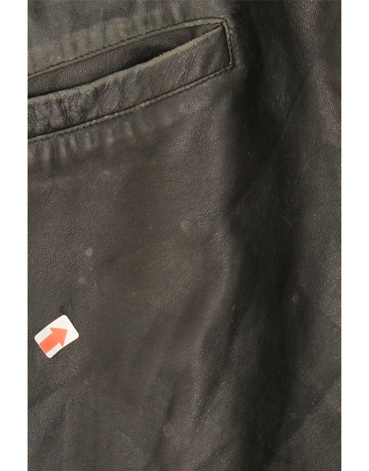 VINTAGE Womens Leather Jacket IT 48 XL Black Leather Vintage Vintage and Second-Hand Vintage from Messina Hembry 