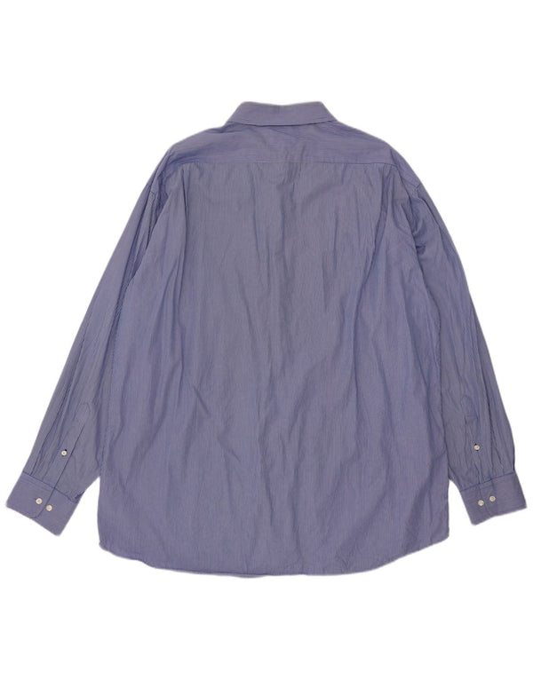 Camicia da uomo vestibilità regolare Tommy Hilfiger taglia 17 1/2 XL cotone gessato blu
