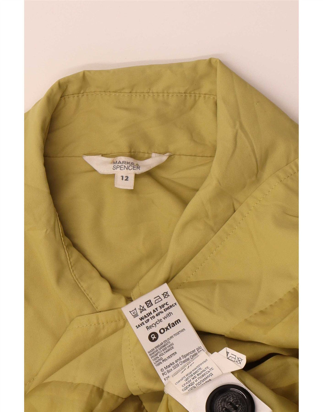 Marks & Spencer Womens Trench Coat UK 12 Medium Green Polyamide