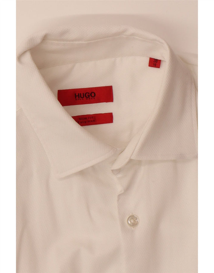 HUGO BOSS Chemise slim fit pour hommes taille 38 15 blanc moyen