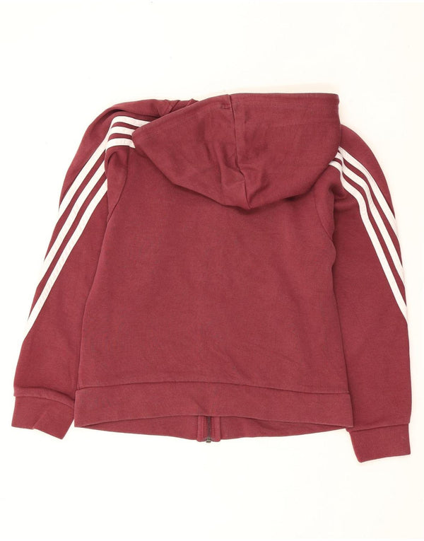 Damski sweter z kapturem i zamkiem błyskawicznym Adidas UK 4/6 XS Burgundowa bawełna