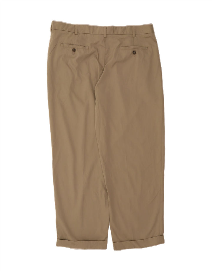 IZOD Mens Pegged Suit Trousers W38 L30 Beige Polyester Vintage Izod and Second-Hand Izod from Messina Hembry 