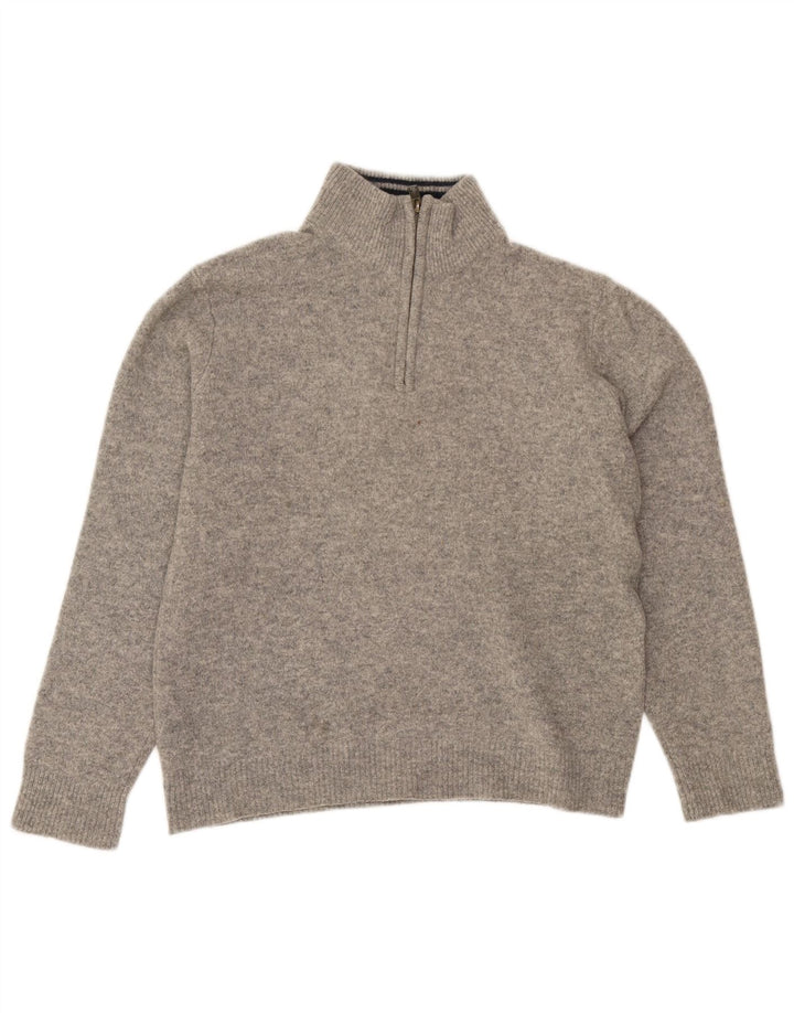 Boden Pull col zippé pour femme UK 44 Laine mouchetée gris moyen
