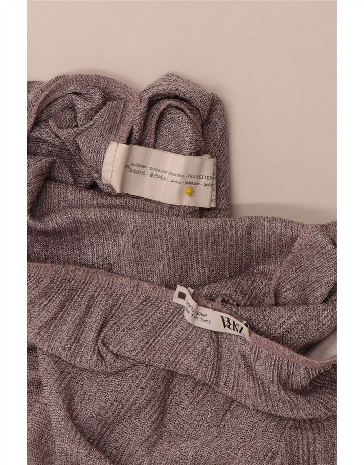 Zara Womens Flare Casual Trousers Large W34 L32 Grey Polyester