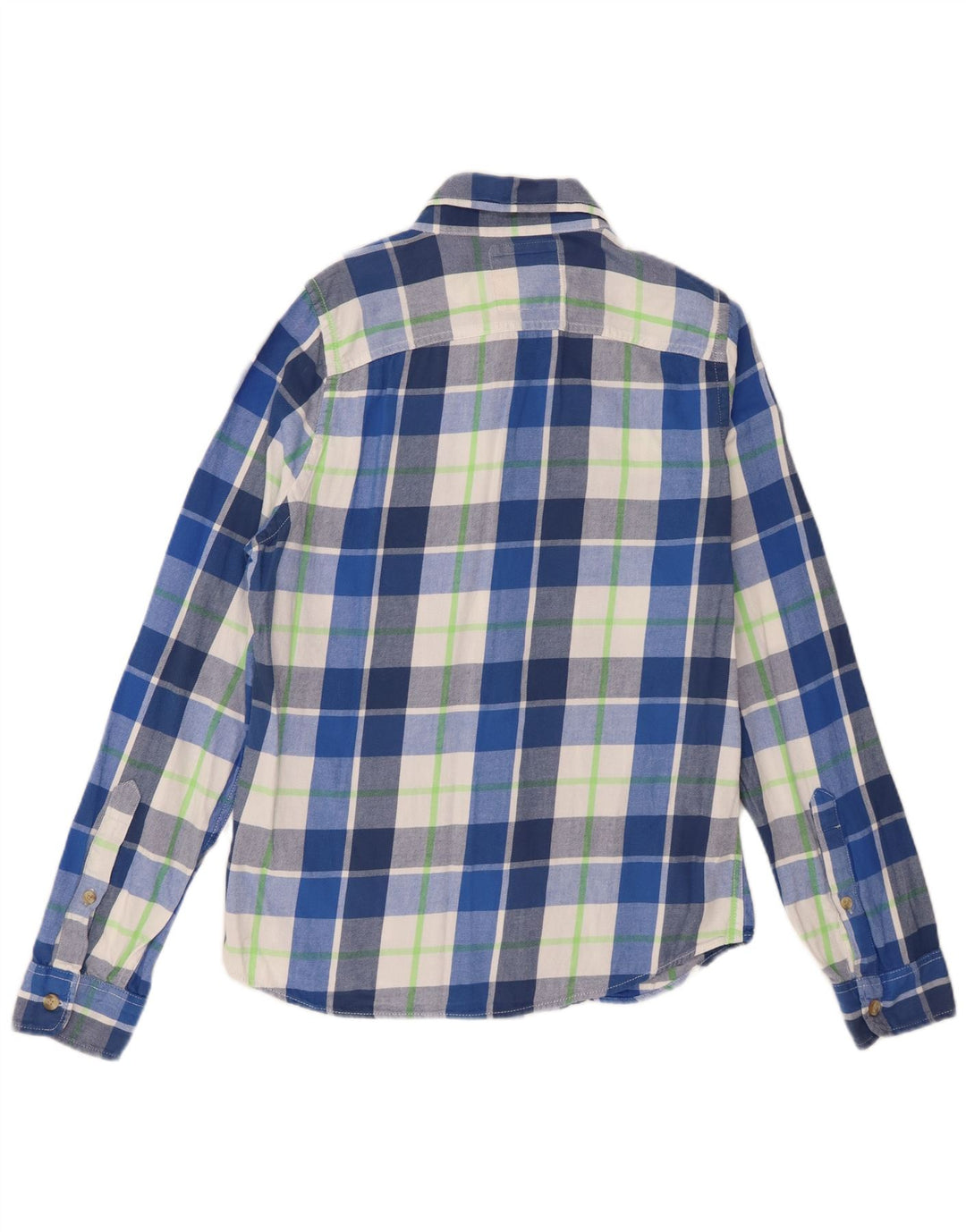 Hollister Mens Flannel Shirt Medium Blue Check Cotton