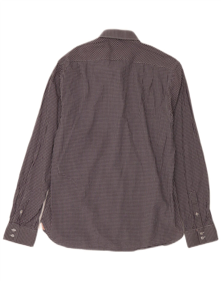 Ben Sherman Mens Shirt Size 16 Large Purple Gingham Cotton
