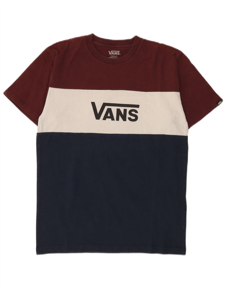 Vans Mens Graphic T-Shirt Top Small Multicoloured Colourblock Cotton