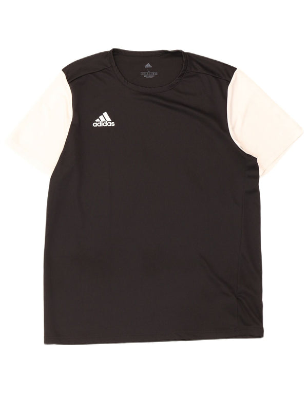 Ανδρικό κοντομάνικο T-shirt Adidas Top Large Black Colourblock Πολυεστέρας