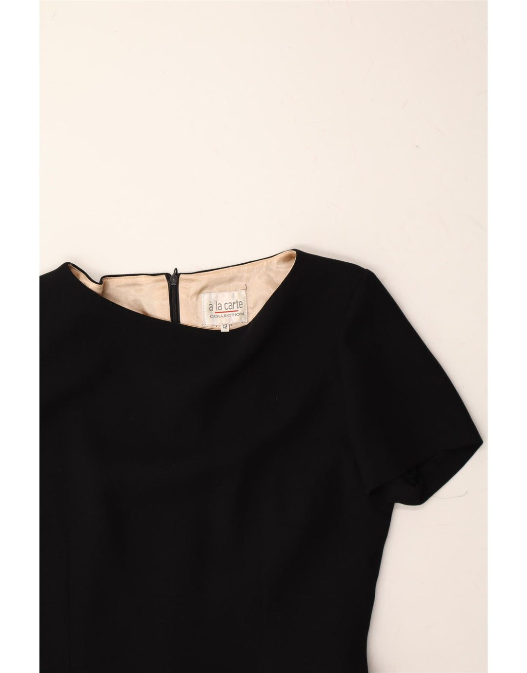 A LA CARTE Womens Sheath Dress UK 12 Medium Black Geometric Polyester Vintage A La Carte and Second-Hand A La Carte from Messina Hembry 