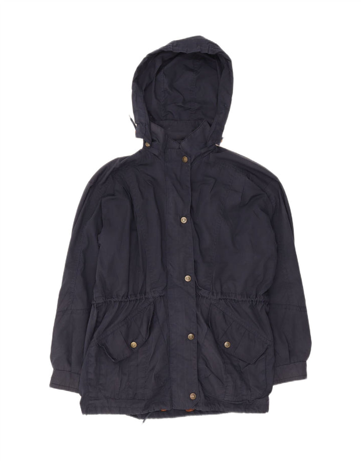 BRUGI Womens Oversized Hooded Parka Jacket IT 46 Large Navy Blue