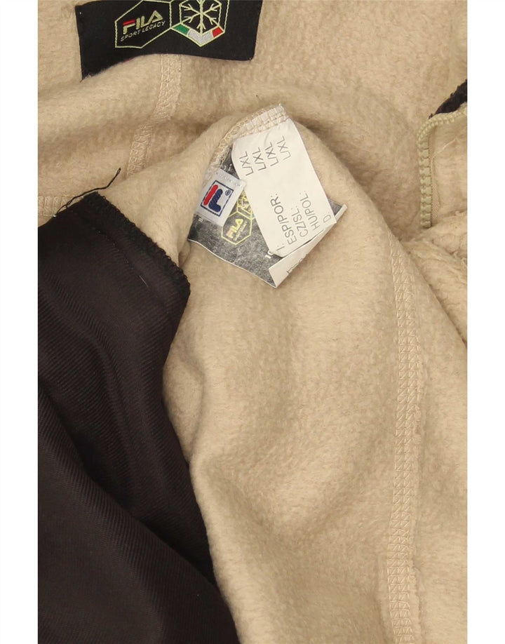 Giacca in pile da uomo Fila UK 40 Large Beige Colourblock Poliestere