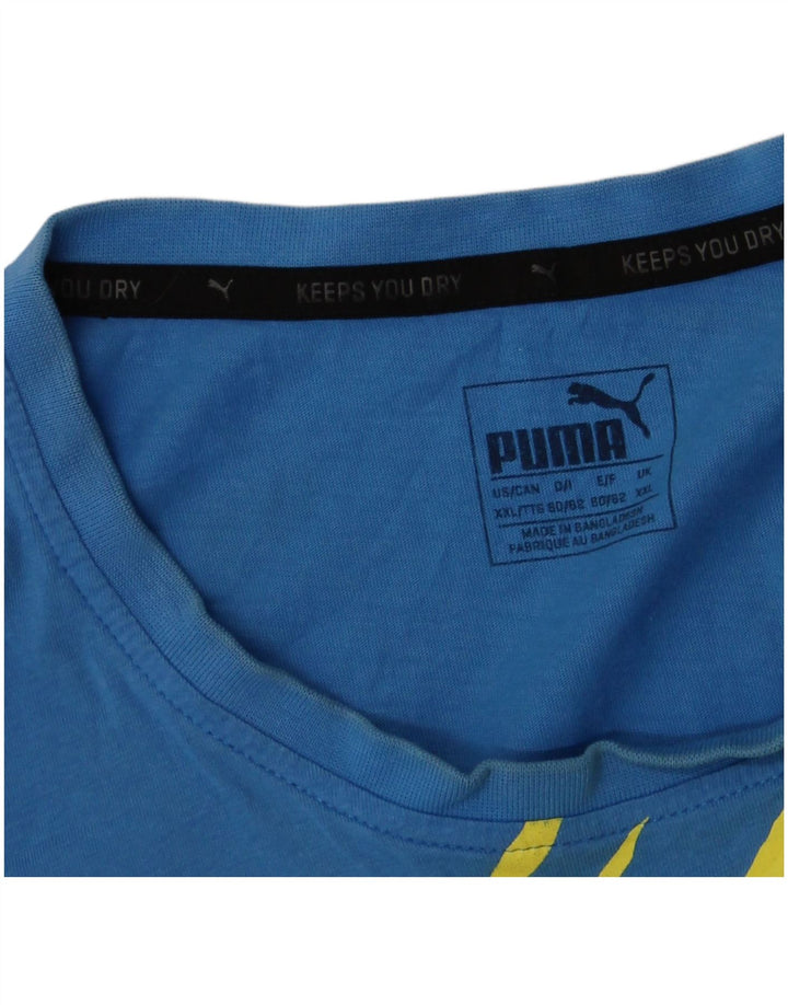 Puma Mens Graphic T-Shirt Top 2XL Blue