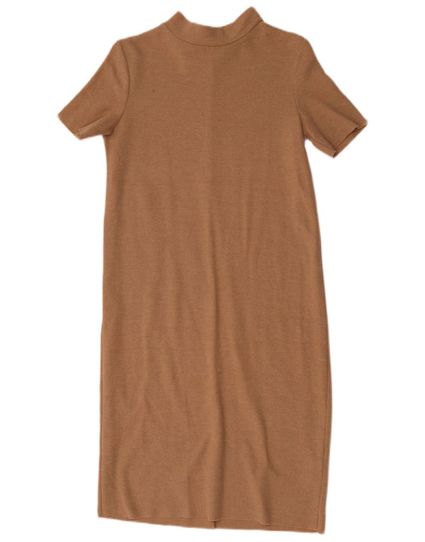 Zara Γυναικείο φόρεμα Trafaluc Jumper UK 10 Small Beige βαμβακερό