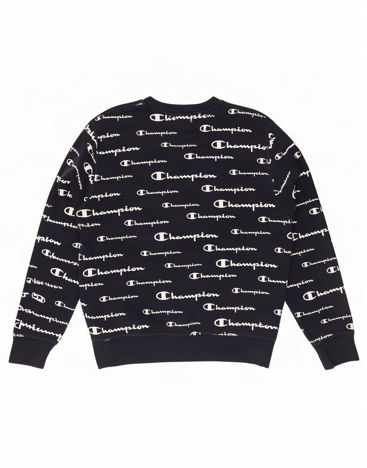 Felpa grafica da uomo Champion, piccola, in poliestere blu navy