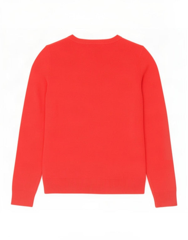 Suéter feminino Marks & Spencer com gola canoa Reino Unido 12 acrílico vermelho médio