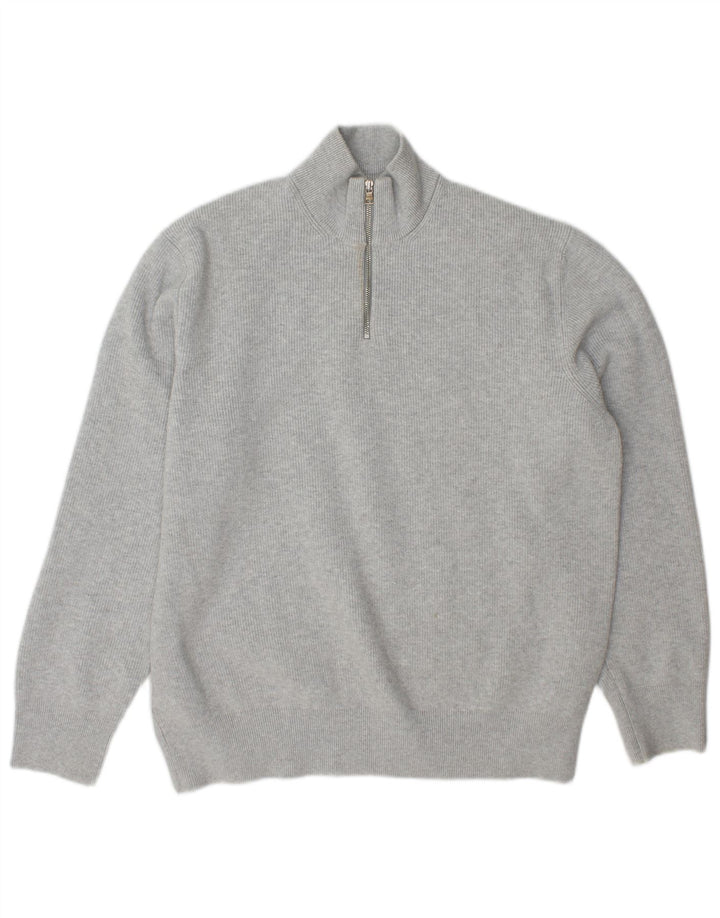 Marks & Spencer Pull col zippé pour homme XL Gris Polyester