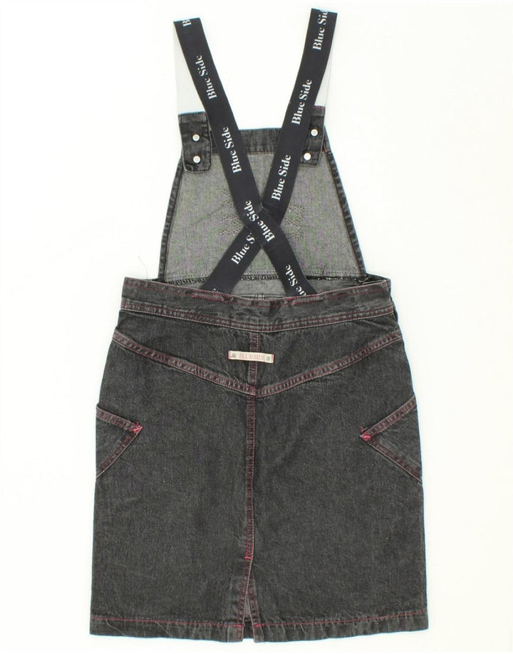 BLUE SIDE Womens Graphic Dungarees Denim Skirt IT 42 Medium W26  Grey Vintage Blue Side and Second-Hand Blue Side from Messina Hembry 