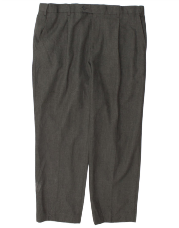 Marks & Spencer Mens Regular Fit Suit Trousers W38 L29 Grey Polyester