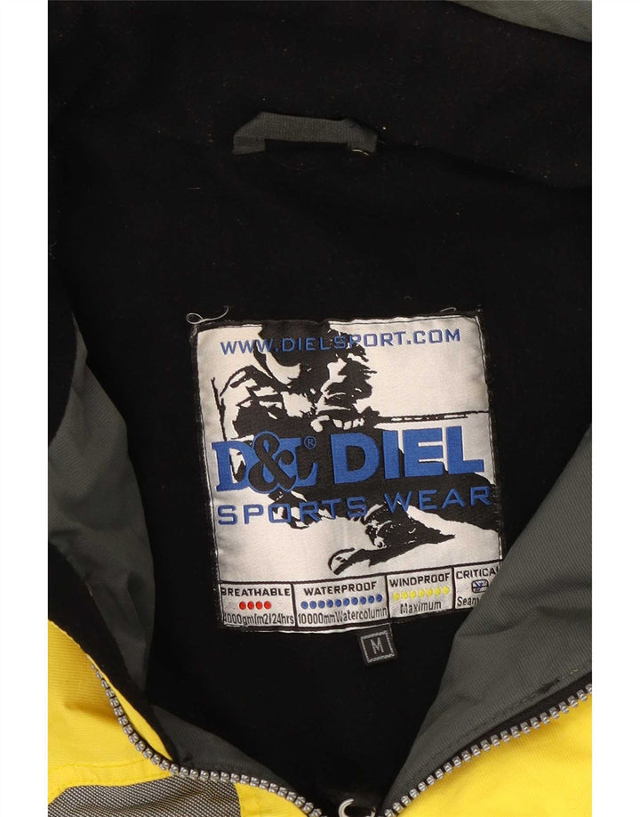Diel Veste de ski à capuche pour homme UK 38 Jaune moyen Colourblock
