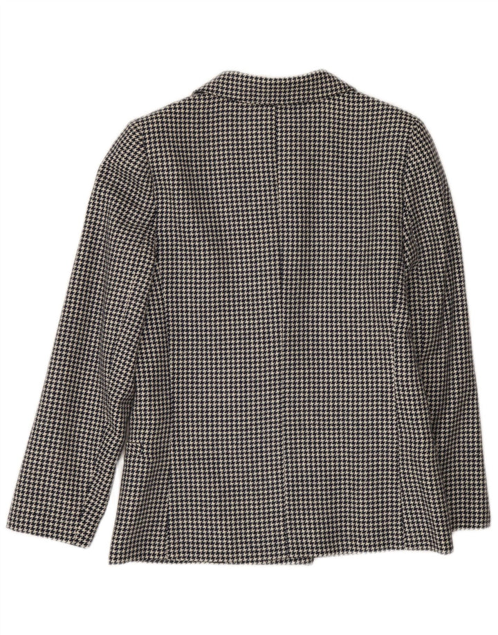 Arezia Womens Blazer Jacket IT 42 Medium Navy Blue Houndstooth