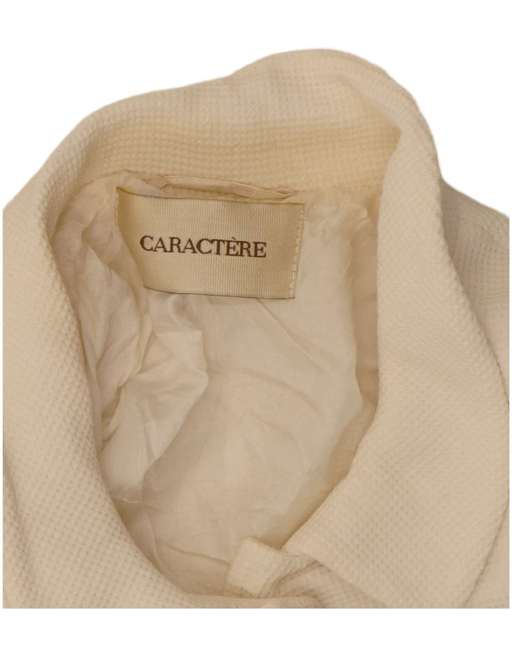 Caractere Womens Crop 4 Button Blazer Jacket UK 12 Medium White