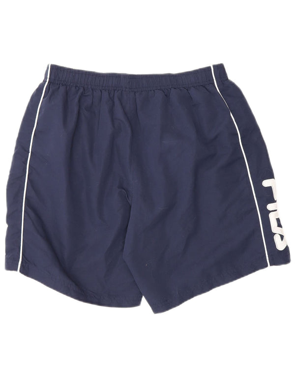 Pantaloncini sportivi grafici da ragazzo Fila 13-14 anni XL poliestere blu navy
