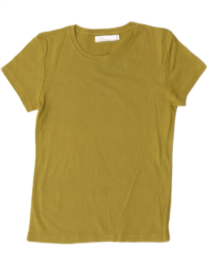 ZARA Womens Basic T-Shirt Top UK 12 Medium Green Vintage Zara and Second-Hand Zara from Messina Hembry 
