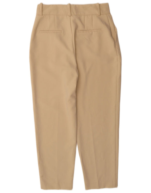 Zara Pantalon Chino Fuselé Taille Haute Femme Large W30 L30 Beige