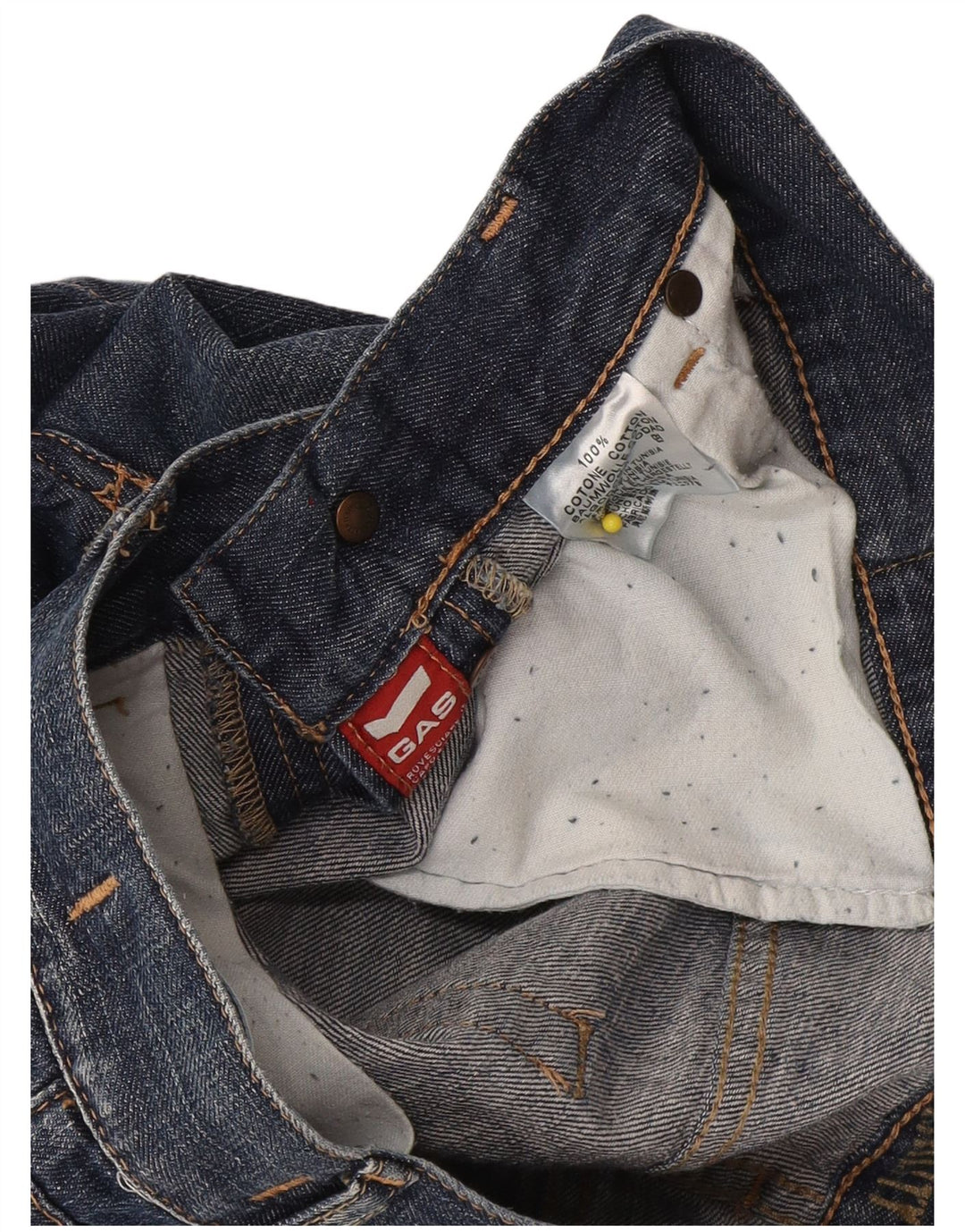Gas Mens Denim Shorts W30 Medium Navy Blue Cotton