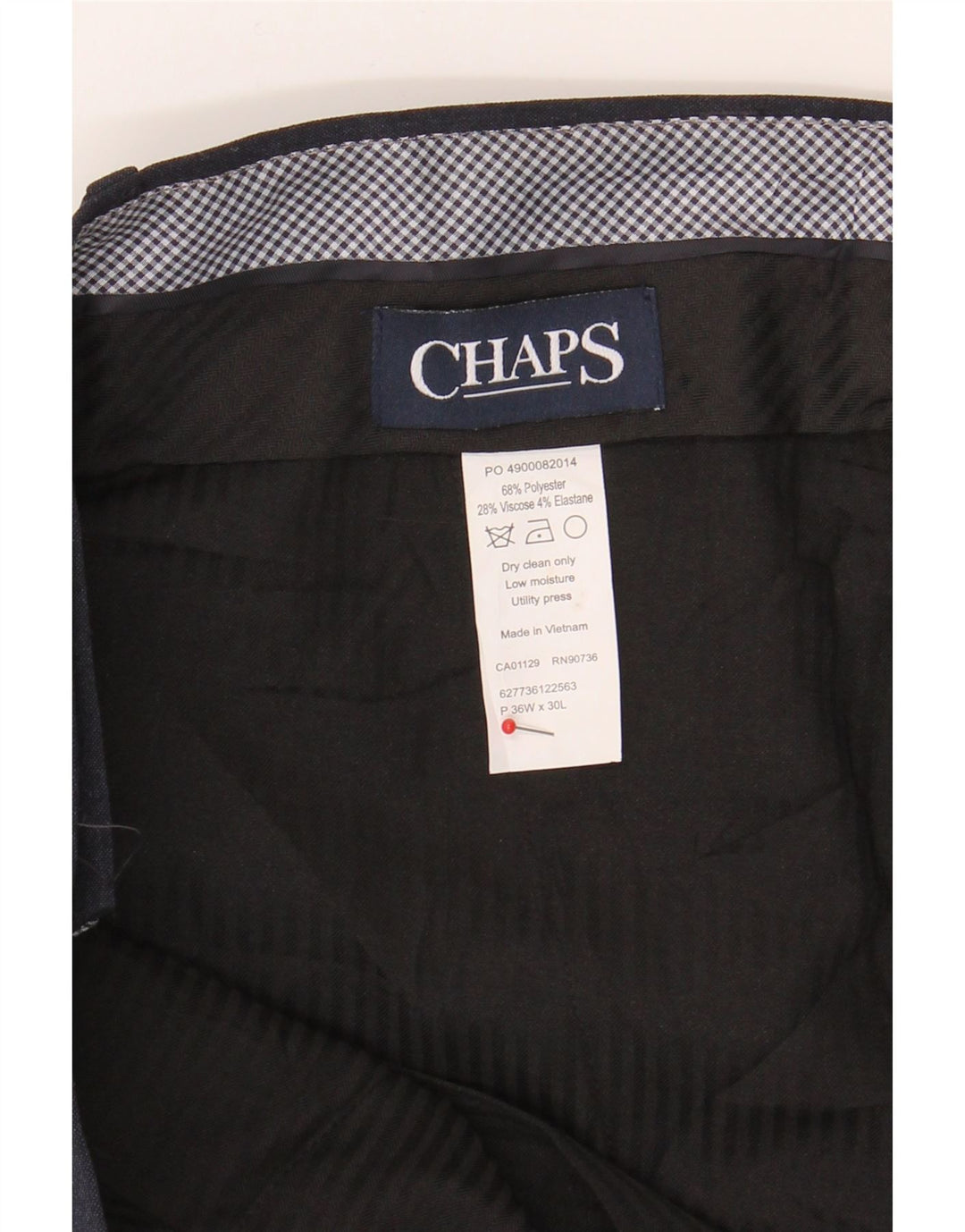 CHAPS Mens Straight Suit Trousers W36 L30 Navy Blue Polyester Vintage Chaps and Second-Hand Chaps from Messina Hembry 