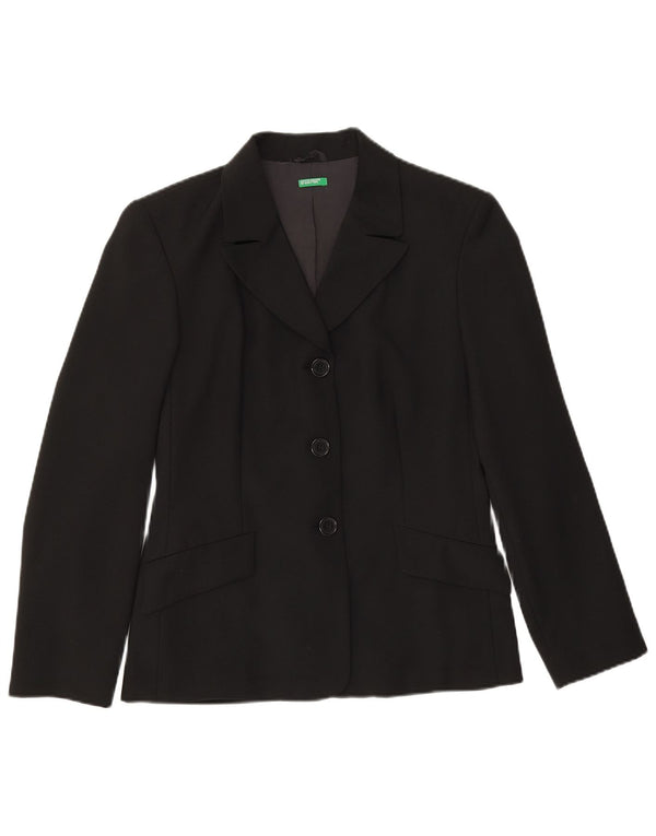 Benetton Blazer De 3 Botones IT 42 Medium Negro Poliéster