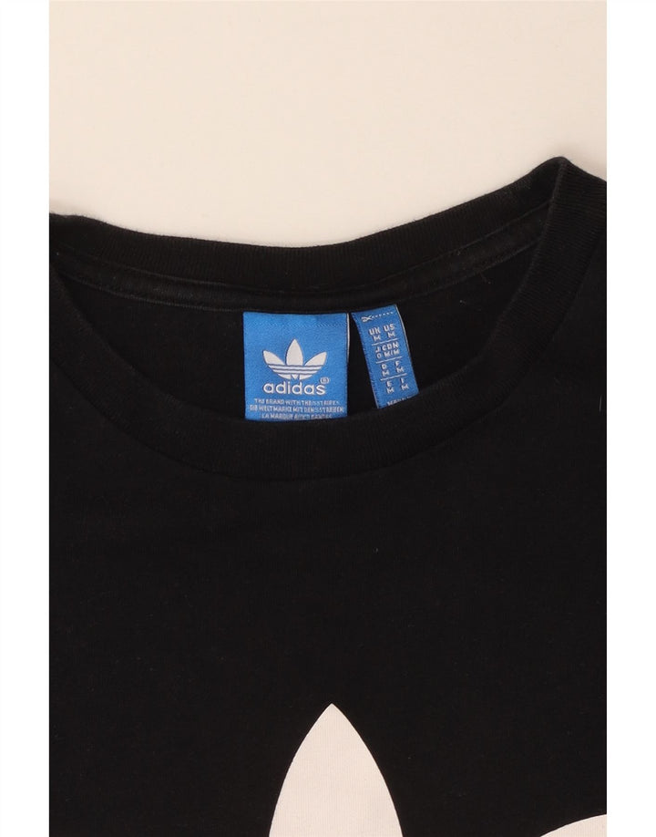 ADIDAS Mens Graphic T-Shirt Top Medium Black Cotton