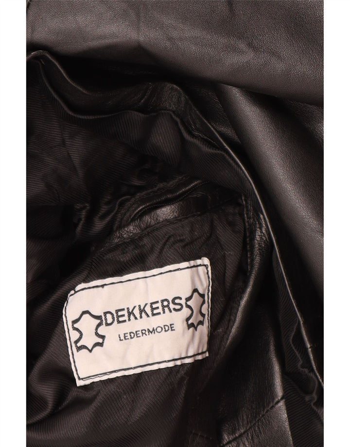 Vintage Mens Leather Jacket UK 42 XL Black Leather