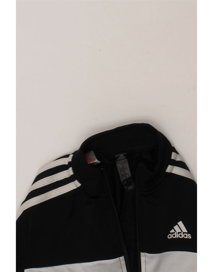 ADIDAS Boys Tracksuit Top Jacket 7-8 Years Black Colourblock Polyester Vintage Adidas and Second-Hand Adidas from Messina Hembry 