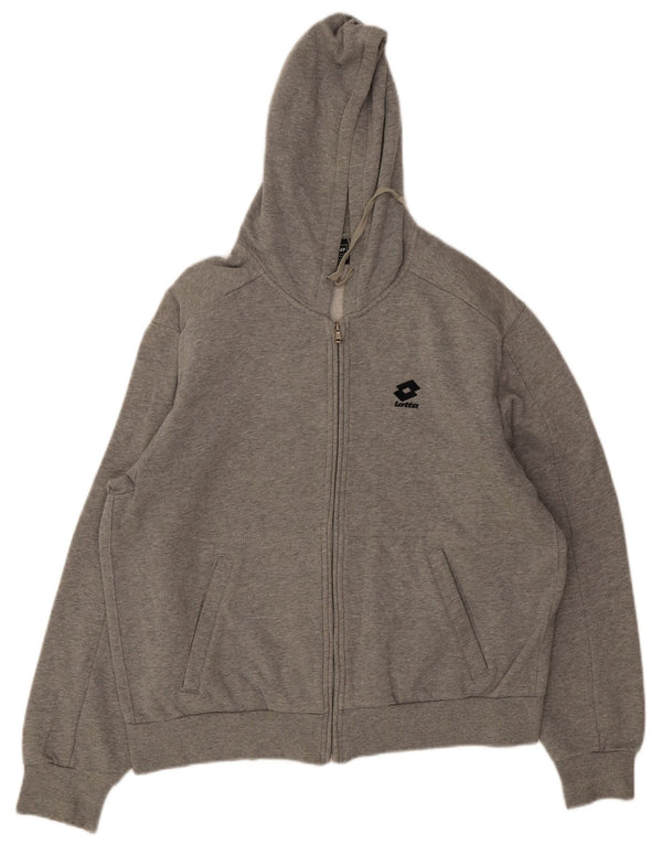 Lotto Herren-Kapuzenpullover mit Reißverschluss, XL, graue Baumwolle