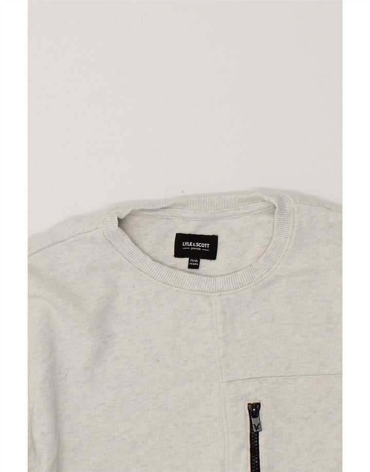 LYLE & SCOTT Boys Sweatshirt Jumper 15-16 Years Grey Cotton Vintage Lyle & Scott and Second-Hand Lyle & Scott from Messina Hembry 