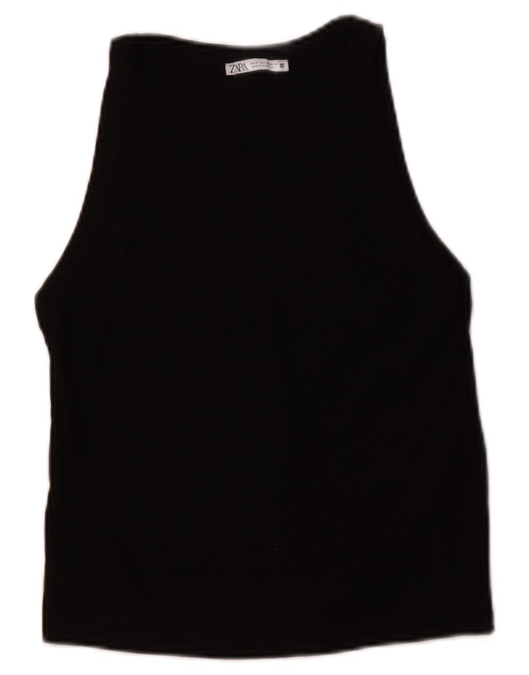 ZARA Womens Sleeveless Crop Top UK 12 Medium Black